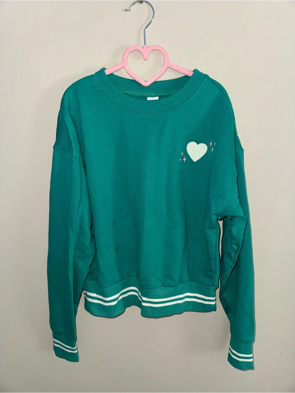 Carter's Teal Pullover Sweatshirt with Mint Heart
